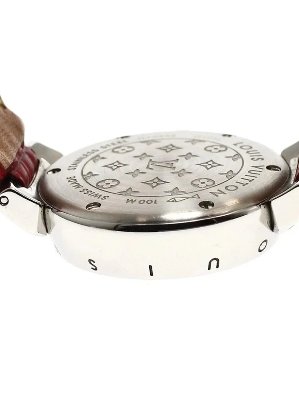 LOUIS VUITTON Tambour Forever Q121L diamond Red Dial Quartz Ladies Watch